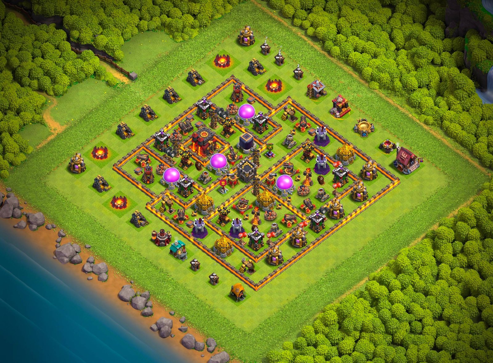th10 hybrid base layout designed for trophy defense in clash of clans 04 i1
