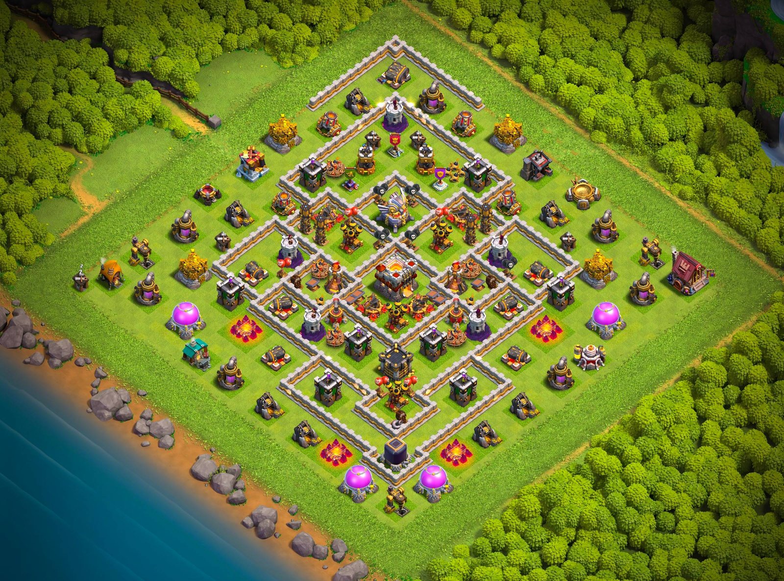 th11 hybrid base layout designed for trophy defense in clash of clans 04 i1