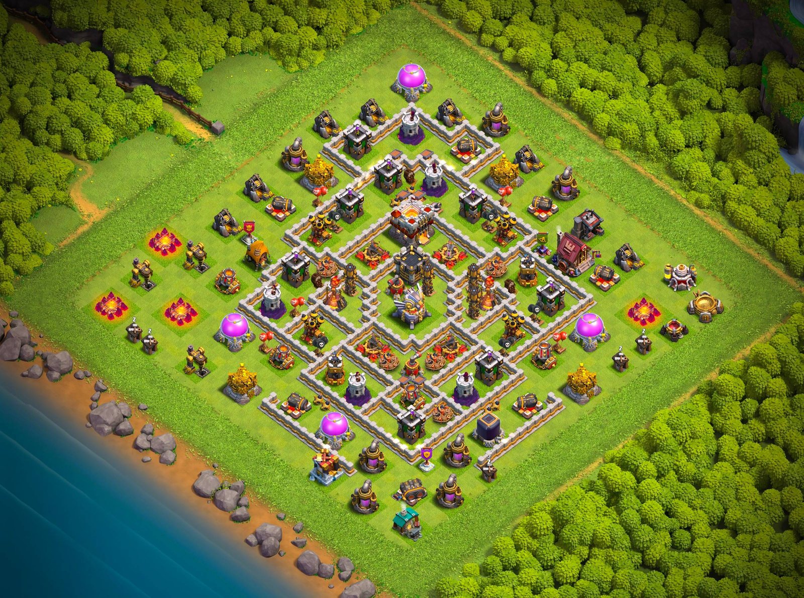 th11 hybrid base layout designed for trophy defense in clash of clans 05 i1