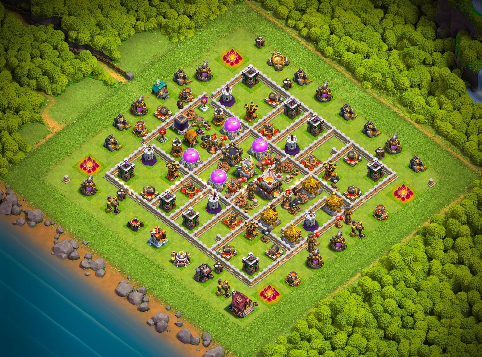 th11 hybrid base layout designed for trophy defense in clash of clans 08 i1