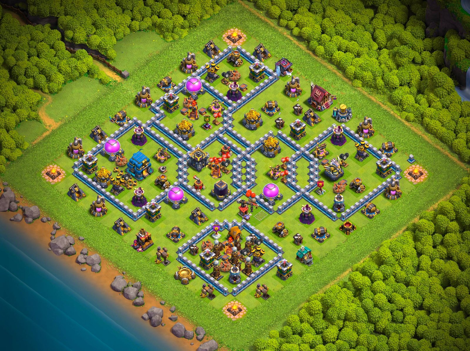 th12 hybrid base layout designed for trophy defense in clash of clans 02 i1