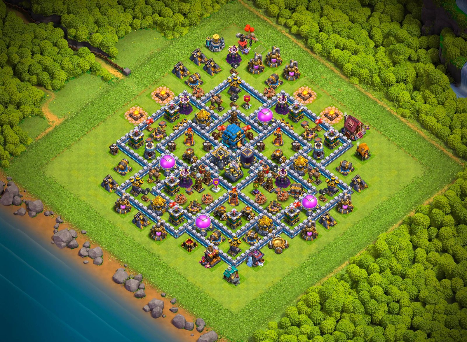 th12 hybrid base layout designed for trophy defense in clash of clans 05 i1