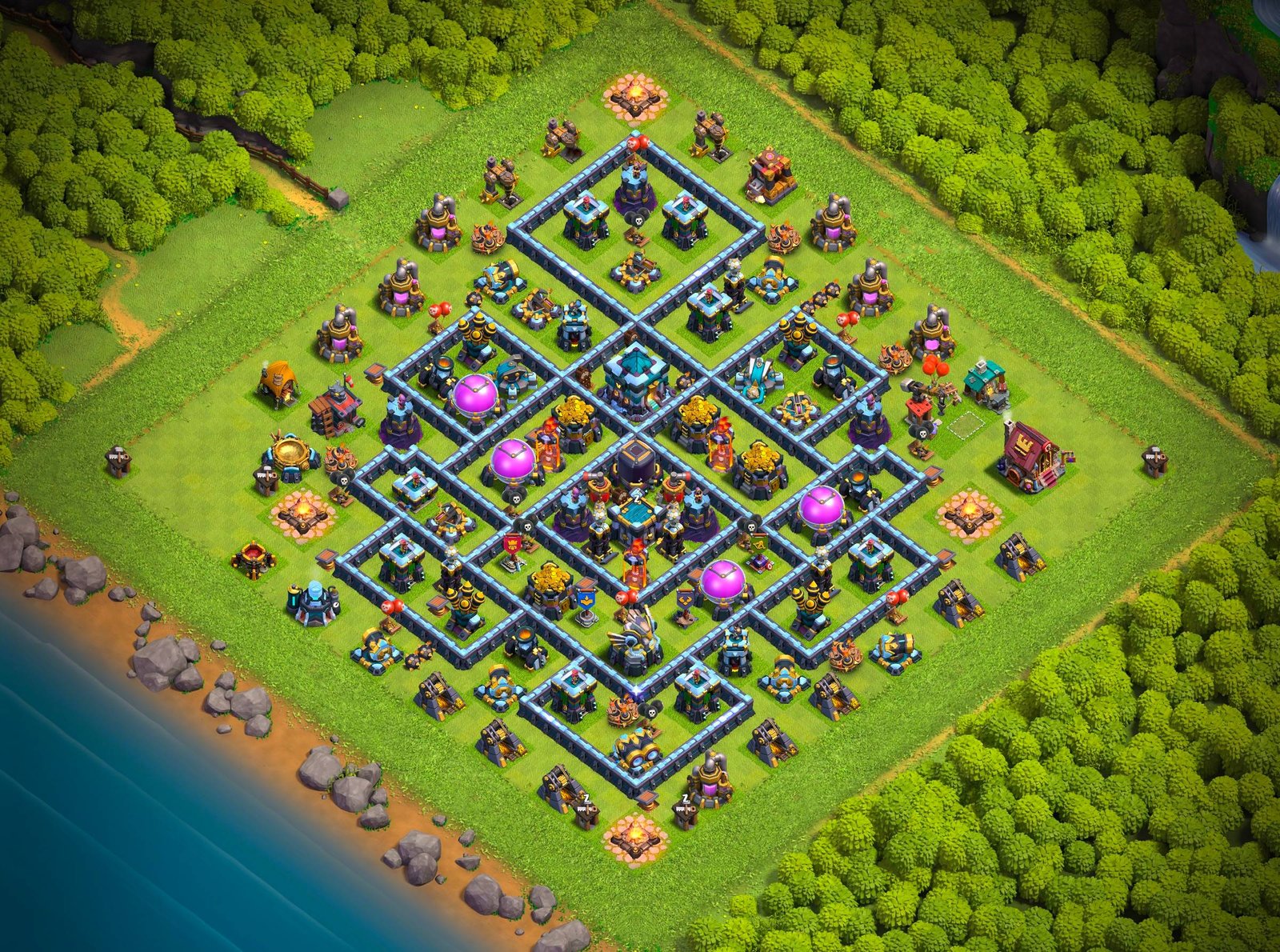 th13 farming base layout designed for loot protection in clash of clans 23 i1