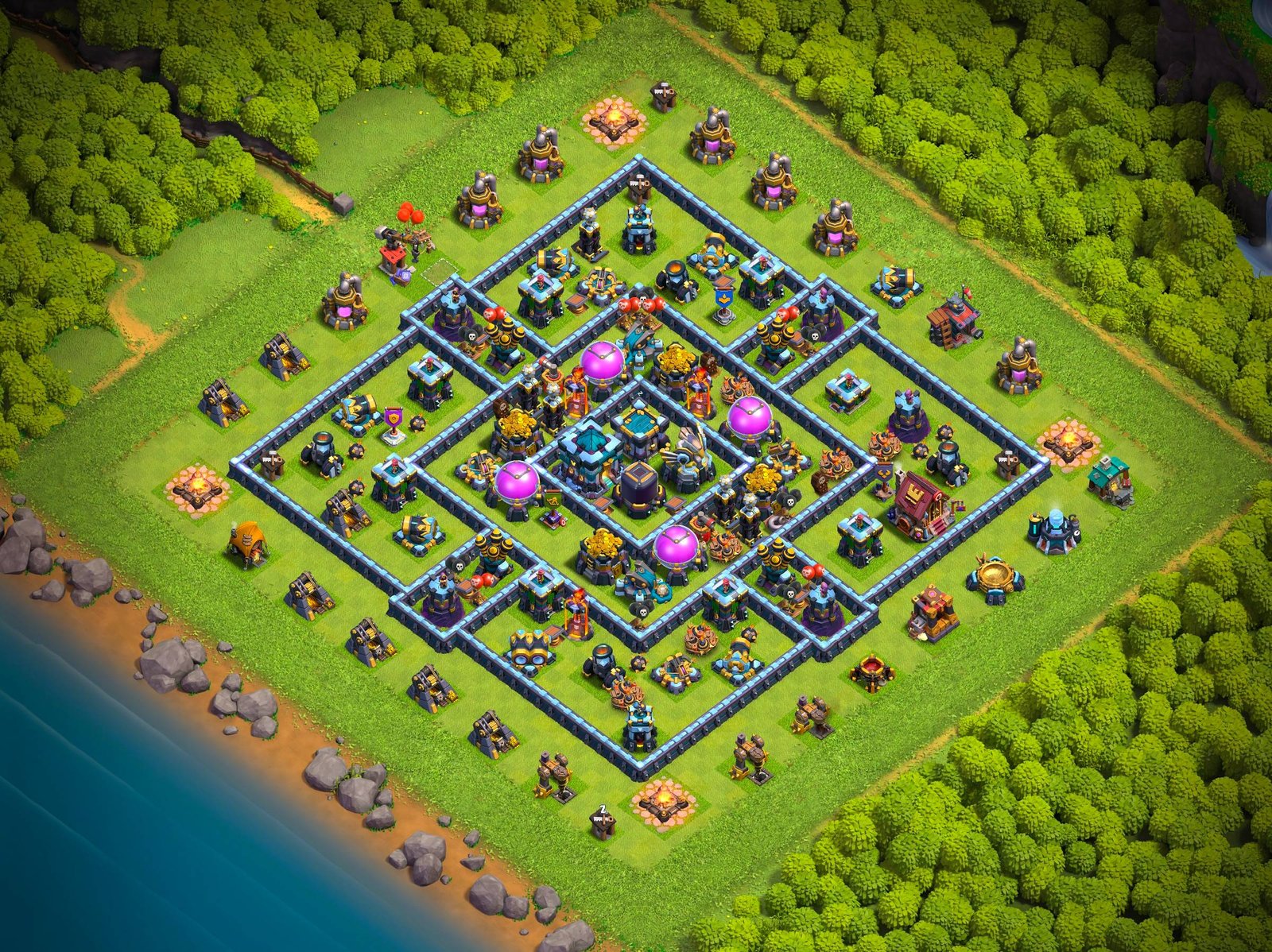 th13 farming base layout designed for loot protection in clash of clans 33 i1