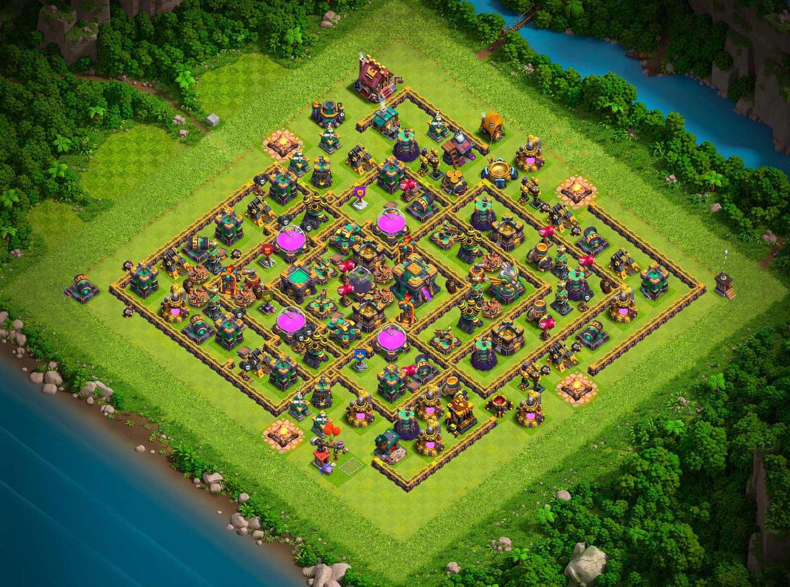 th14 farming base layout designed for loot protection in clash of clans 01 i1