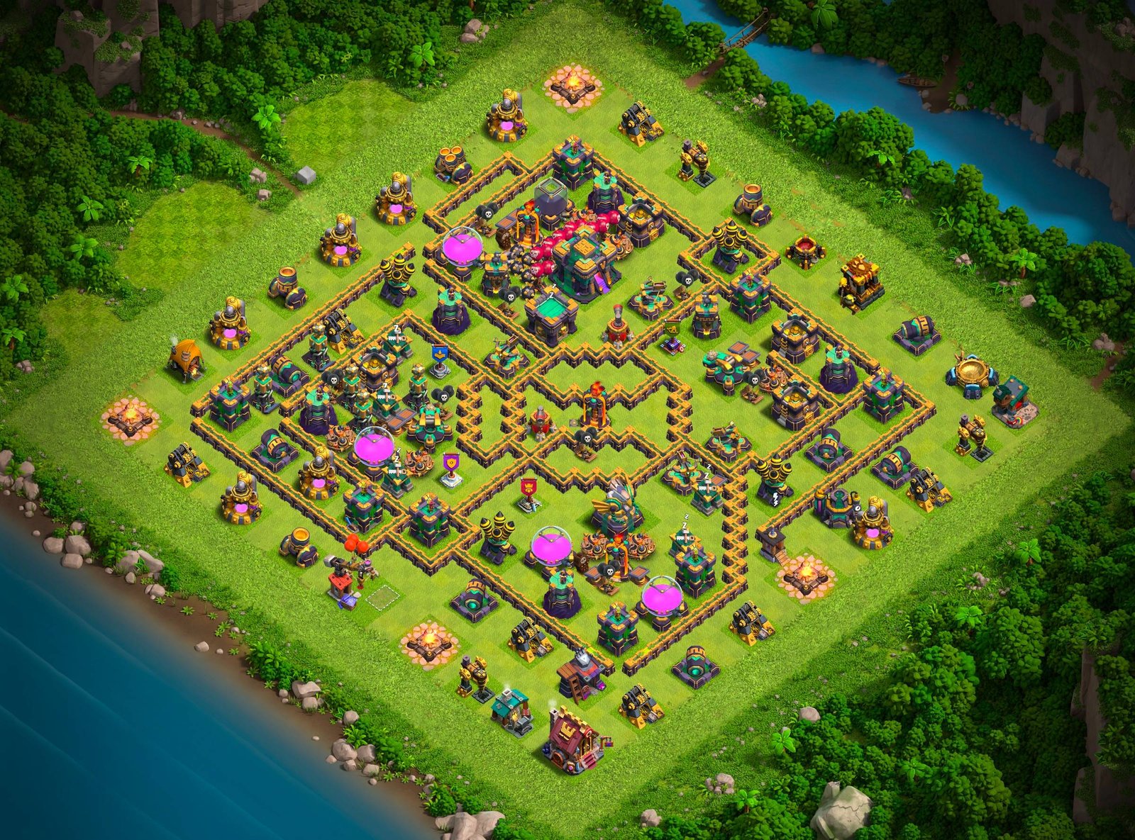 th14 farming base layout designed for loot protection in clash of clans 10 i1