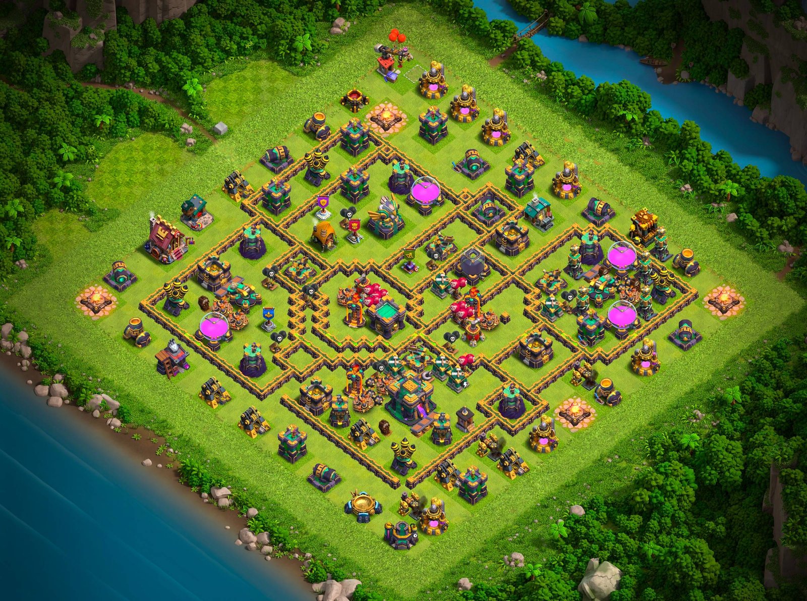 th14 farming base layout designed for loot protection in clash of clans 14 i1