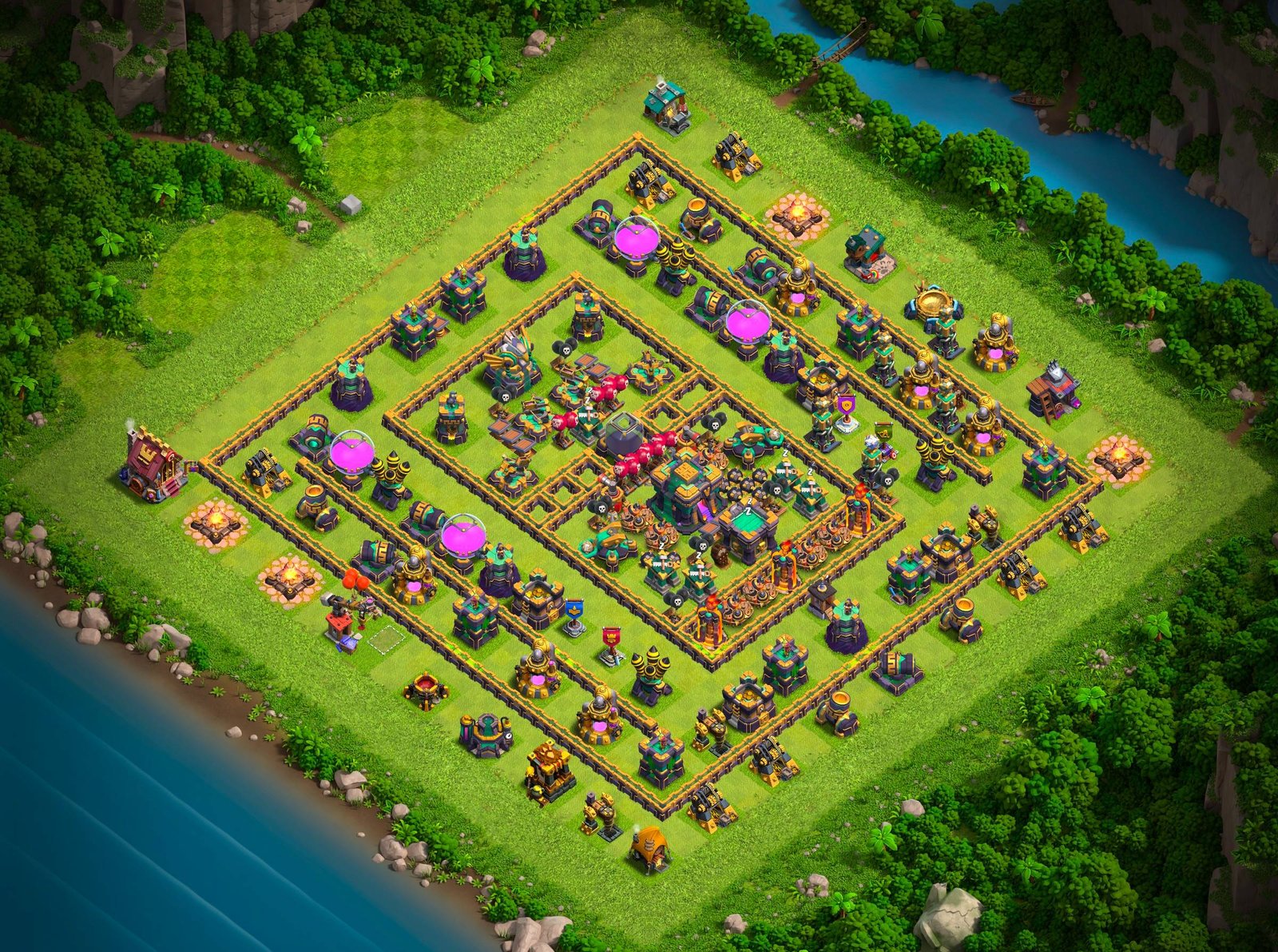th14 farming base layout designed for loot protection in clash of clans 15 i1