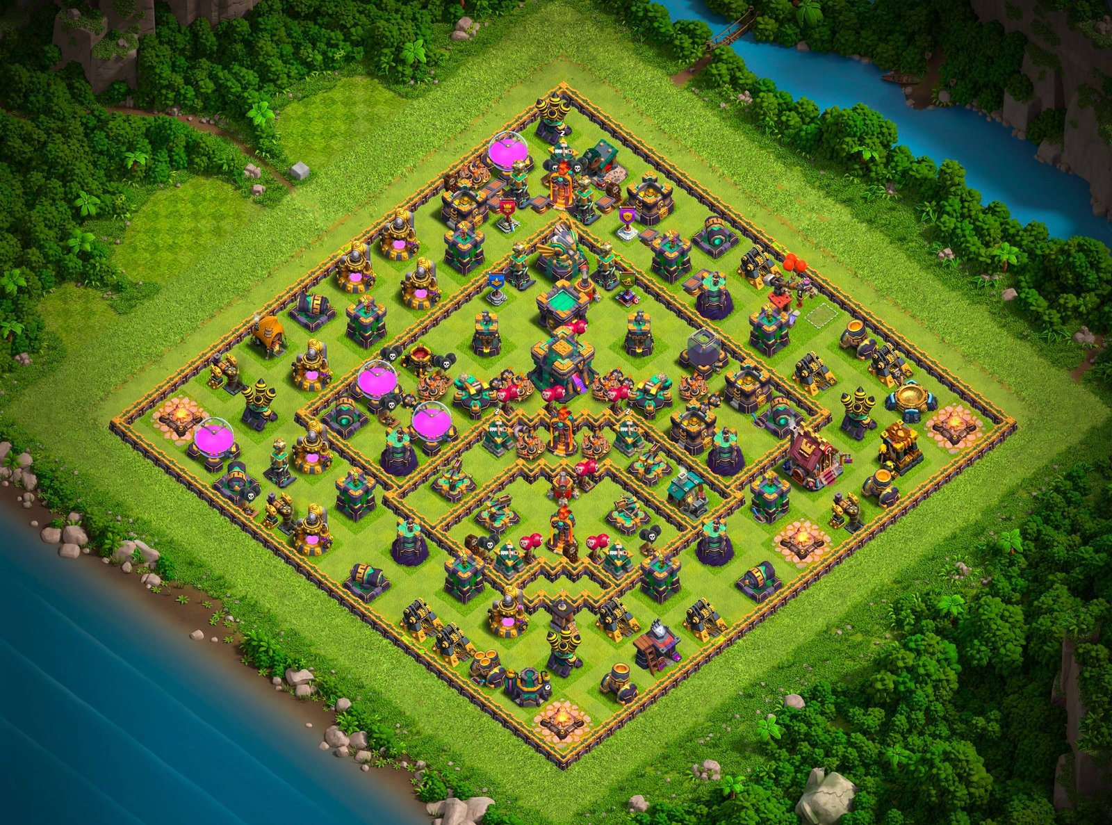th14 farming base layout designed for loot protection in clash of clans 16 i1