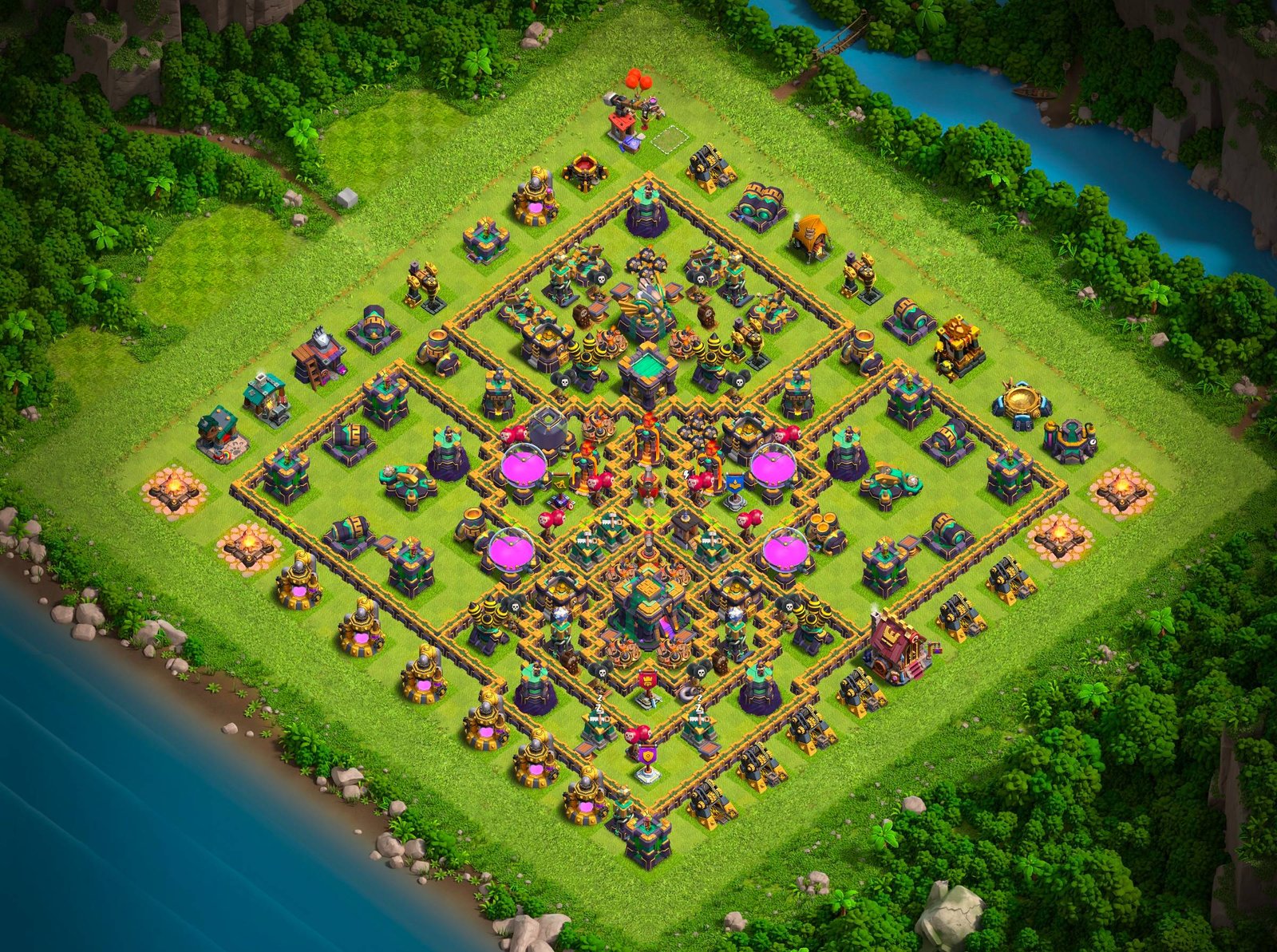th14 farming base layout designed for loot protection in clash of clans 17 i1