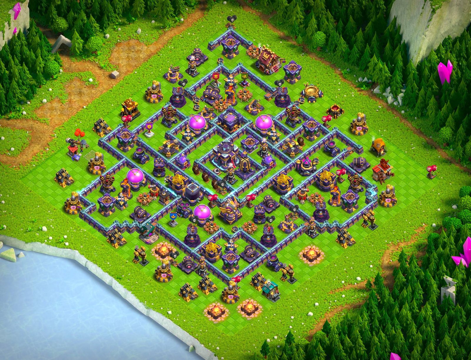 th15 hybrid base layout designed for trophy defense in clash of clans 03 i1