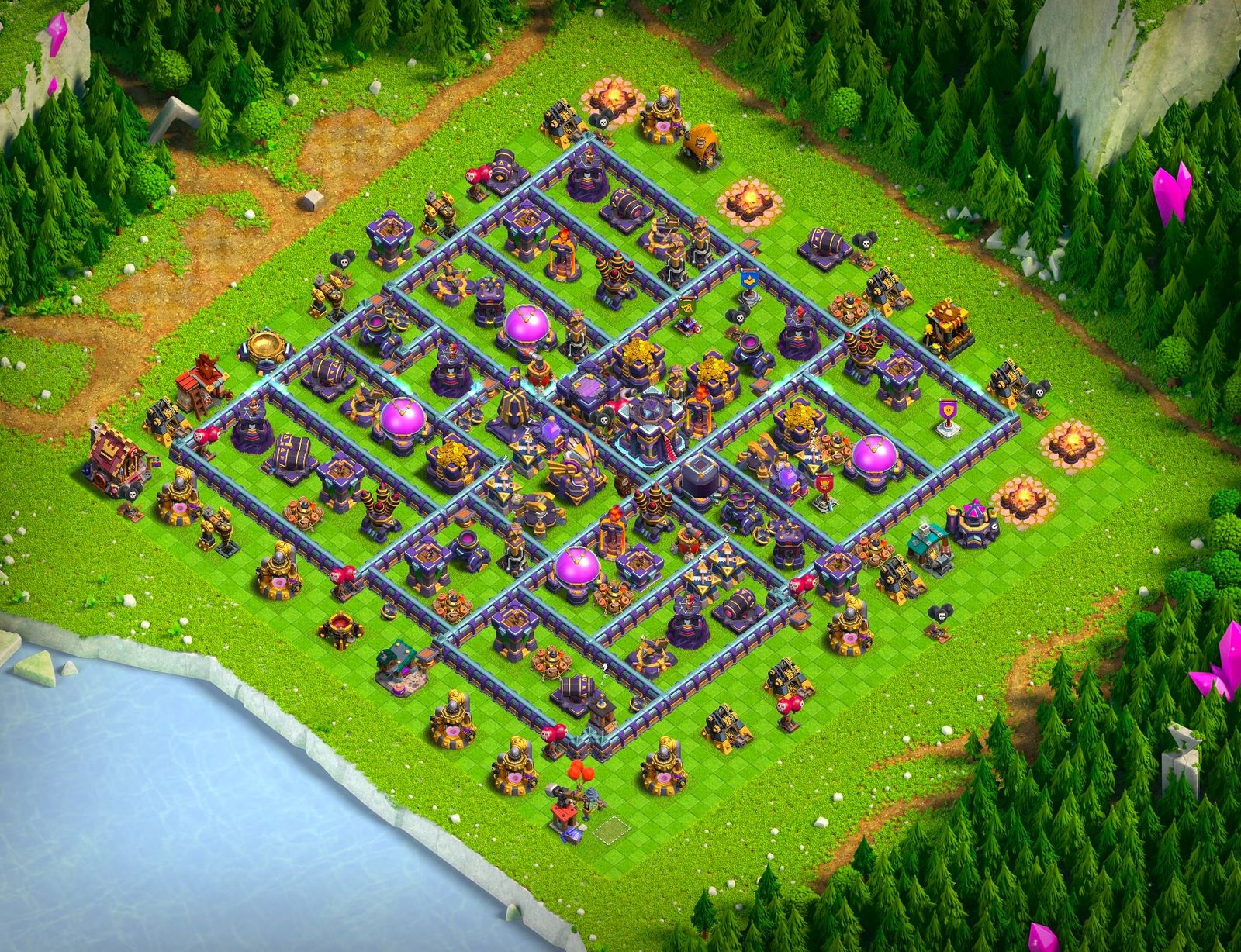 th15 hybrid base layout designed for trophy defense in clash of clans 06 i1