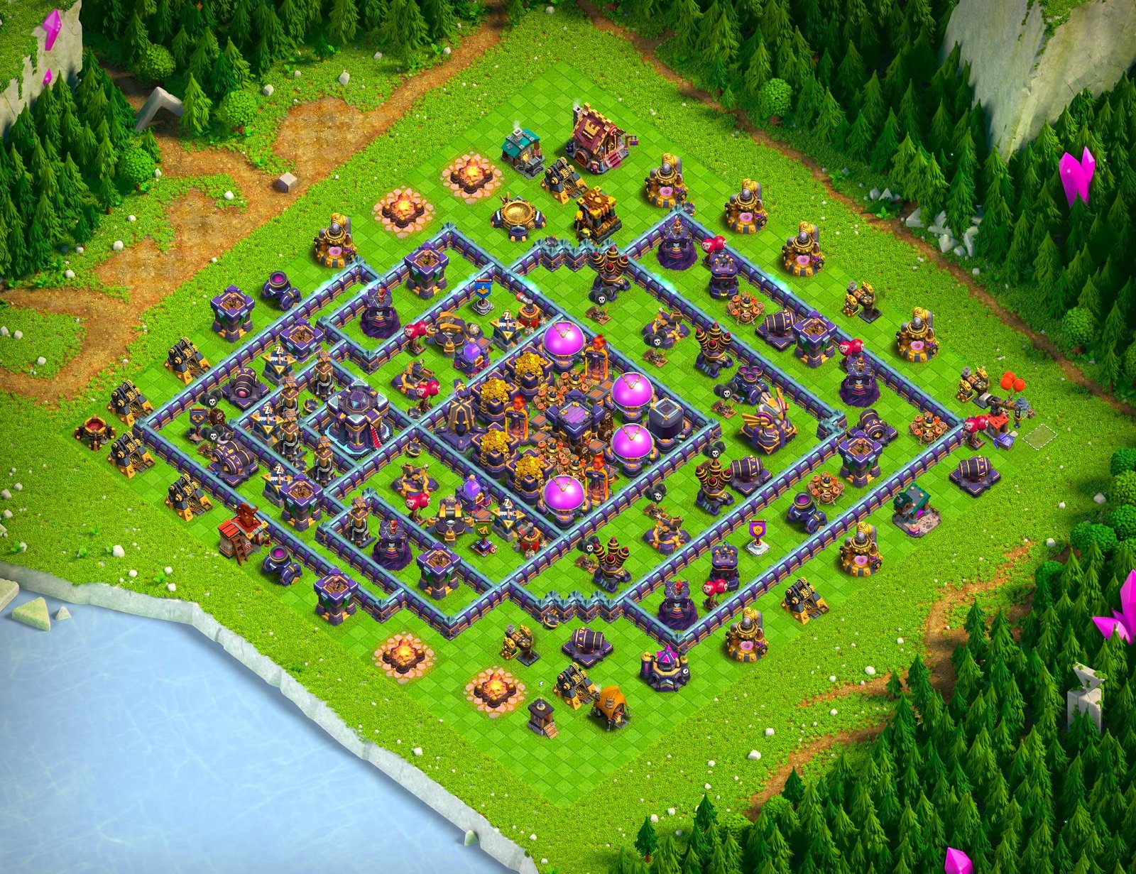 th15 hybrid base layout designed for trophy defense in clash of clans 10 i1