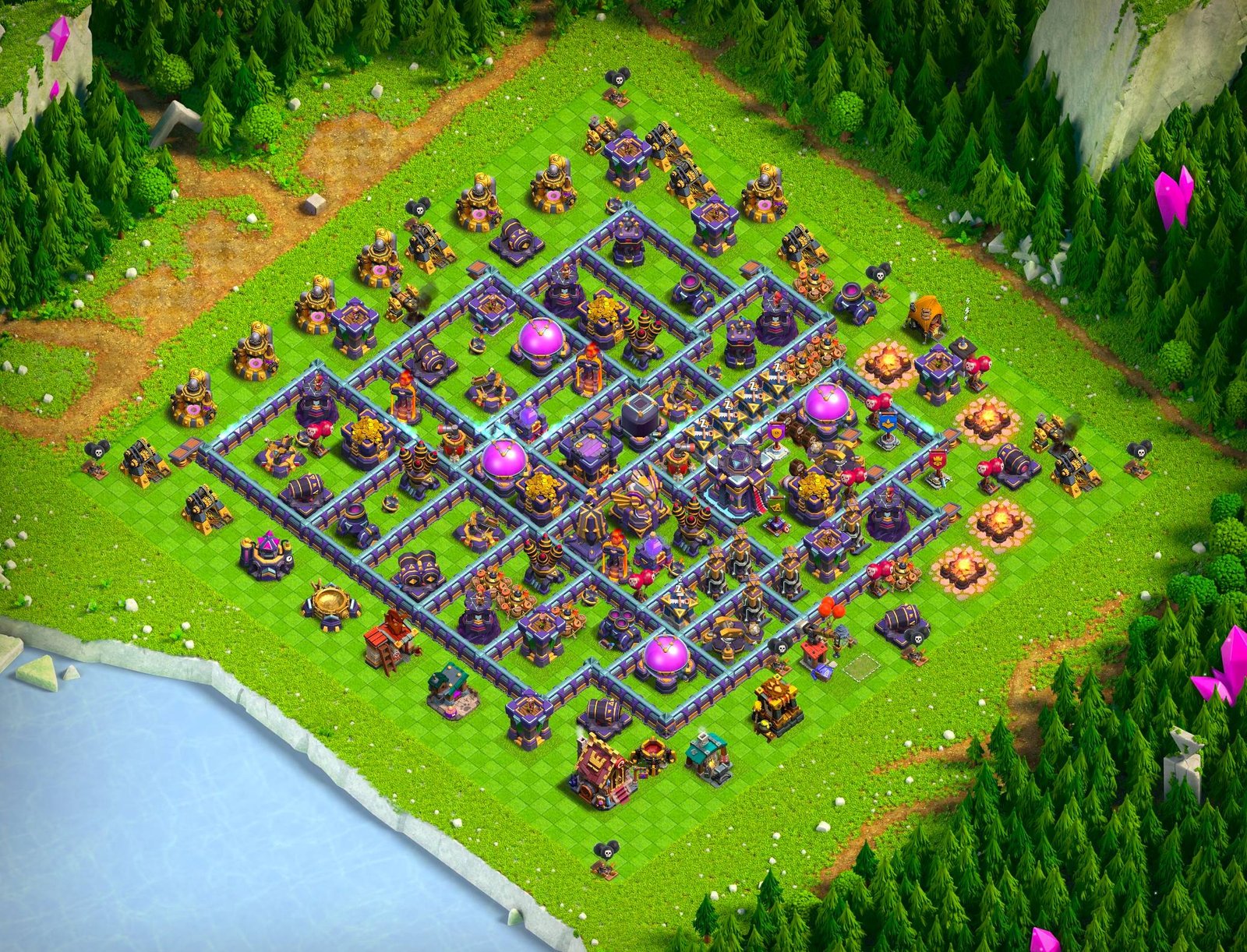 th15 hybrid base layout designed for trophy defense in clash of clans 12 i1