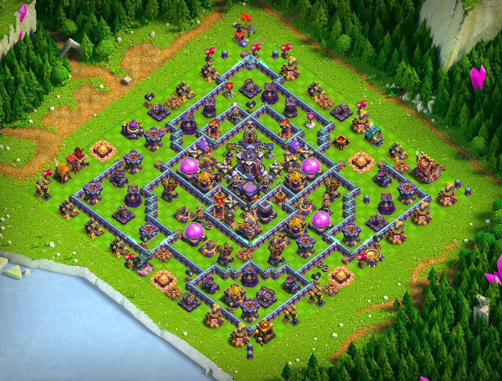 th15 hybrid base layout designed for trophy defense in clash of clans 15 i1
