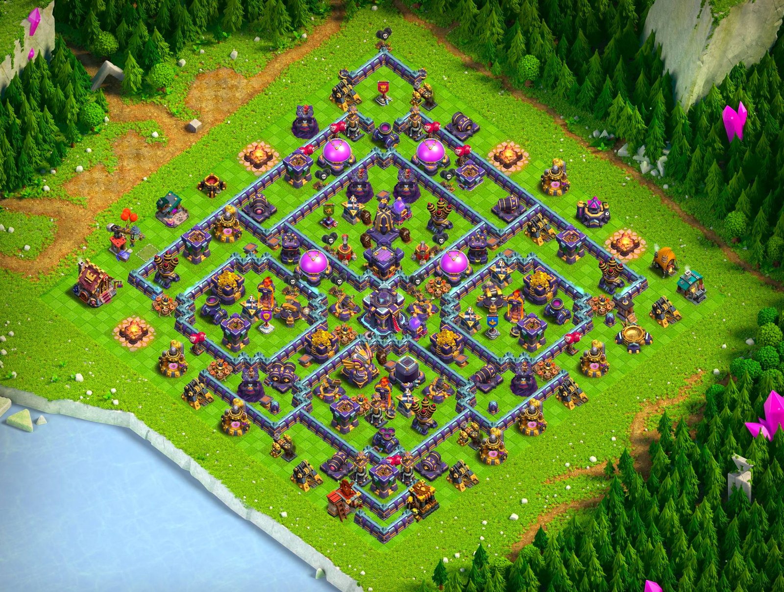 th15 hybrid base layout designed for trophy defense in clash of clans 20 i1