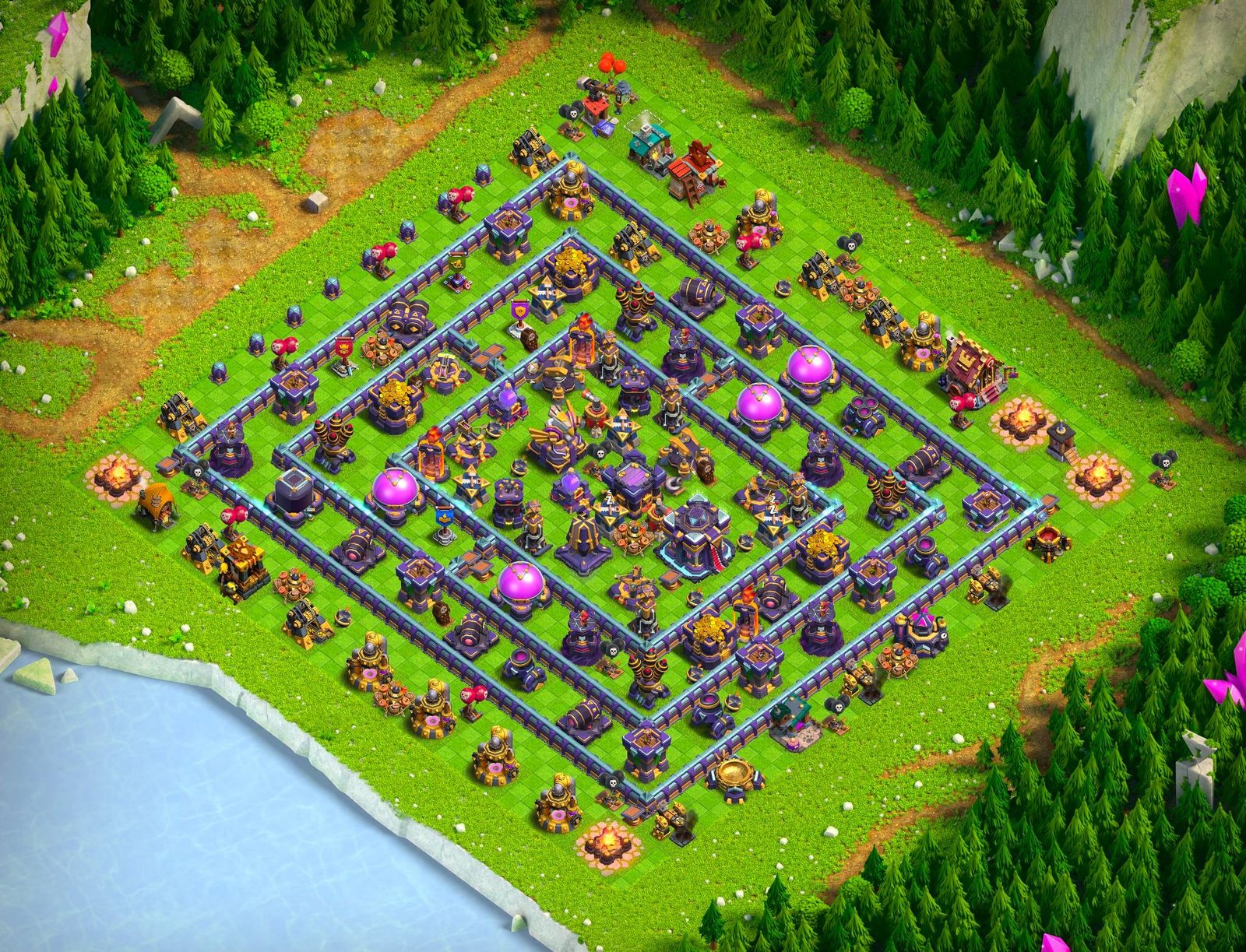 th15 hybrid base layout designed for trophy defense in clash of clans 21 i1