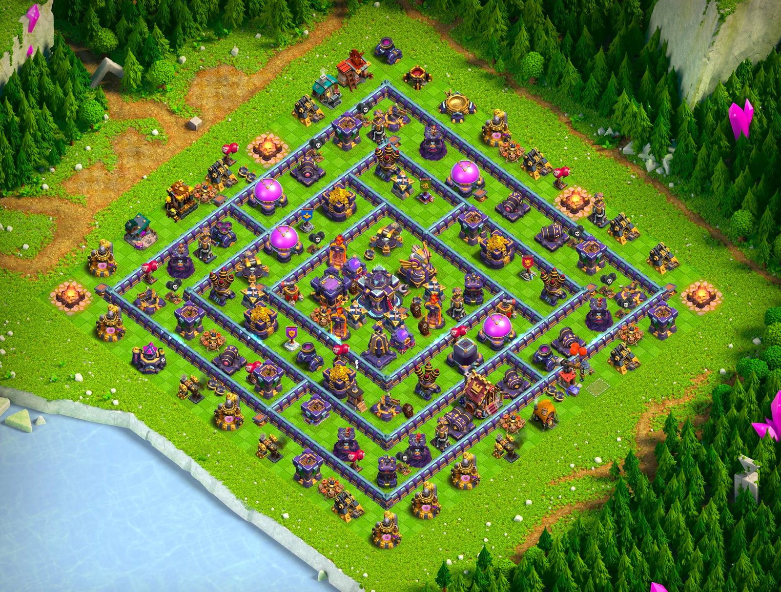 th15 hybrid base layout designed for trophy defense in clash of clans 22 i1