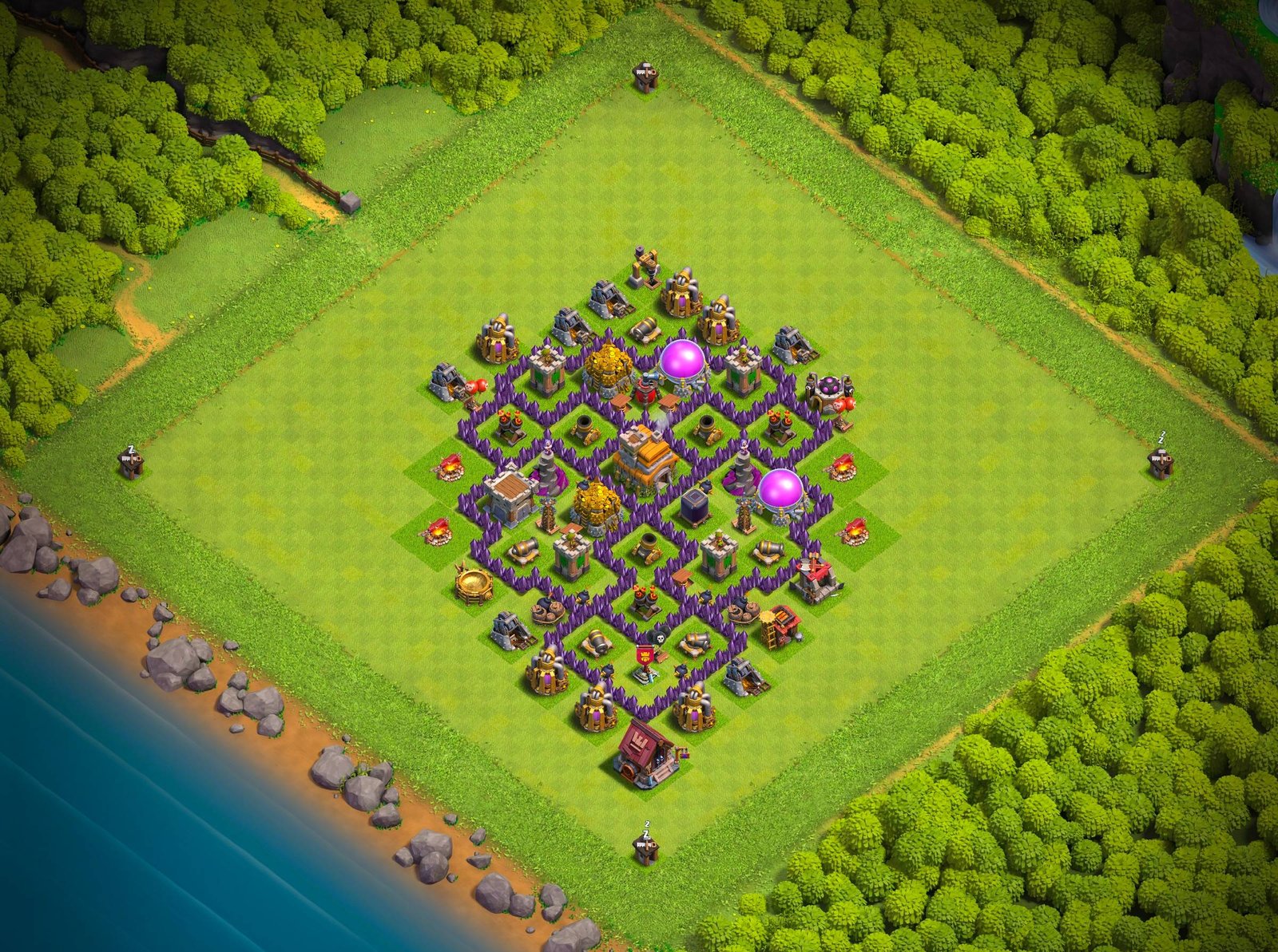th7 hybrid base layout designed for trophy defense in clash of clans 07 i1