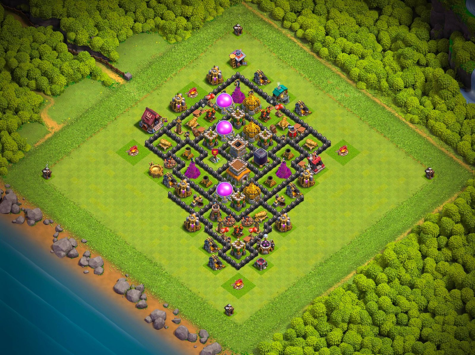 th8 hybrid base layout designed for trophy defense in clash of clans 06 i1