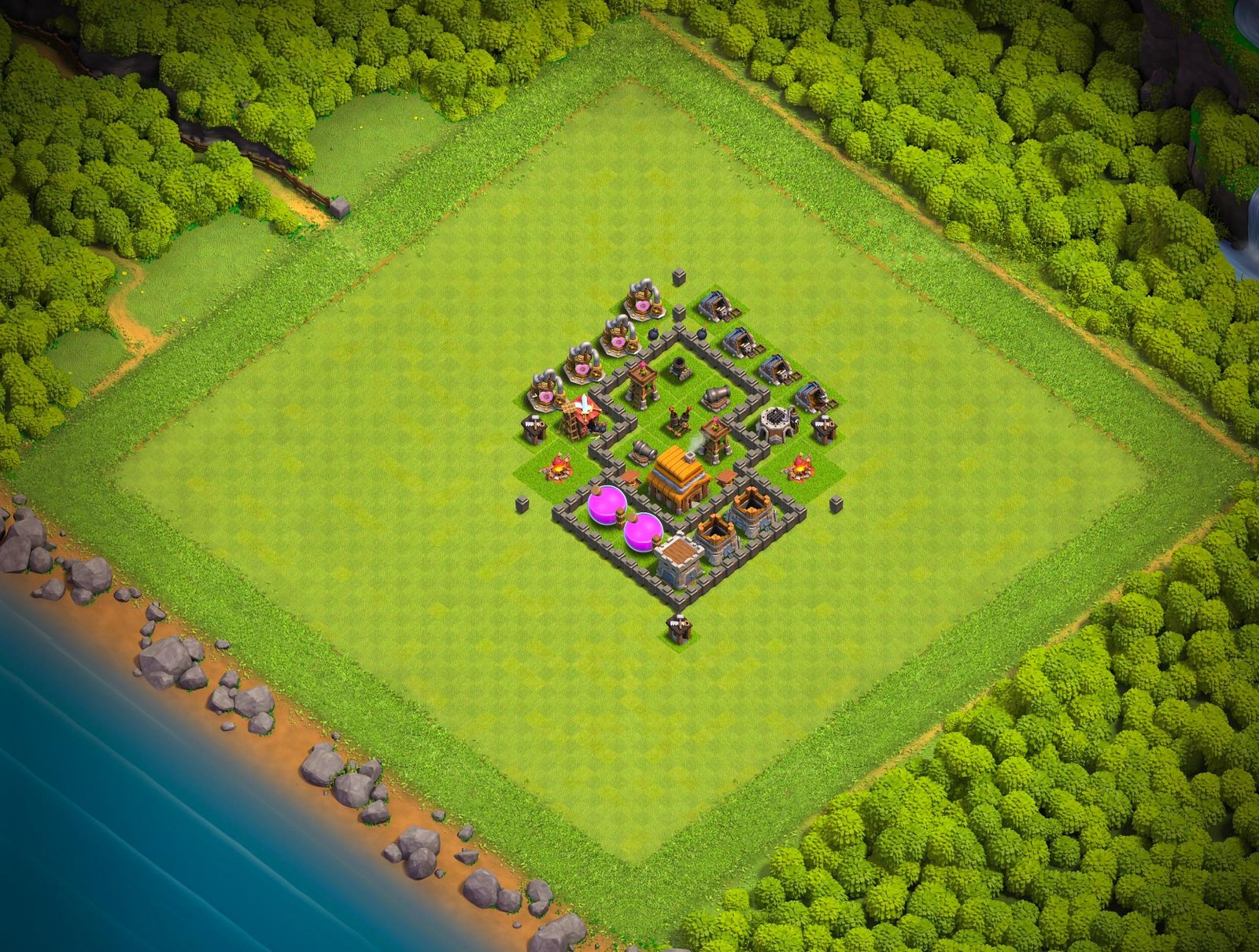 th4 hybrid base layout designed for trophy defense in clash of clans 02 i1
