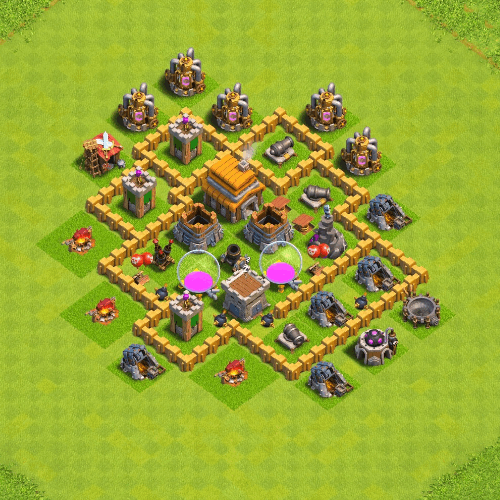 TH5 farming base layout designed for loot protection in Clash of Clans. tiny (#01)