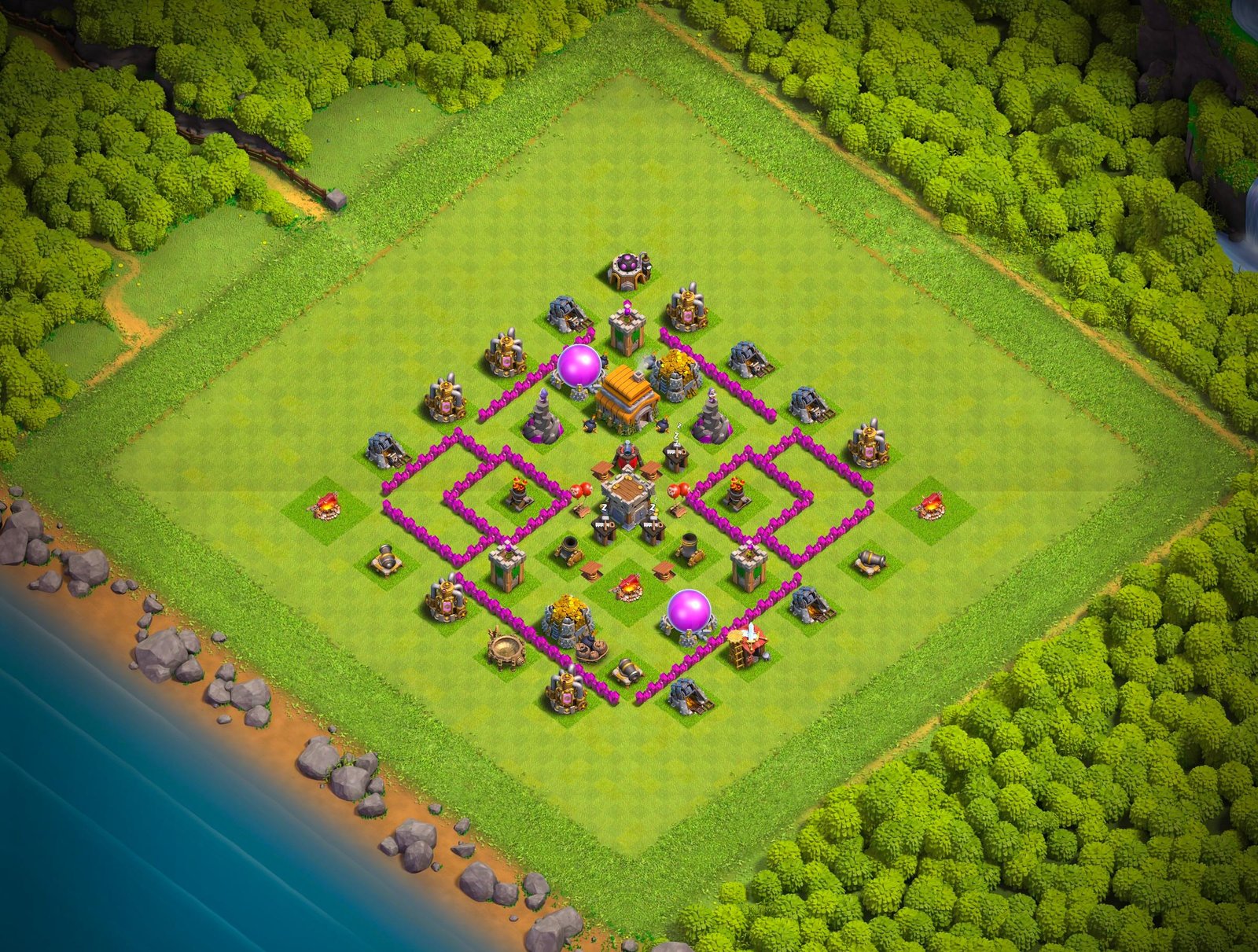 th6 hybrid base layout designed for trophy defense in clash of clans 03 i1