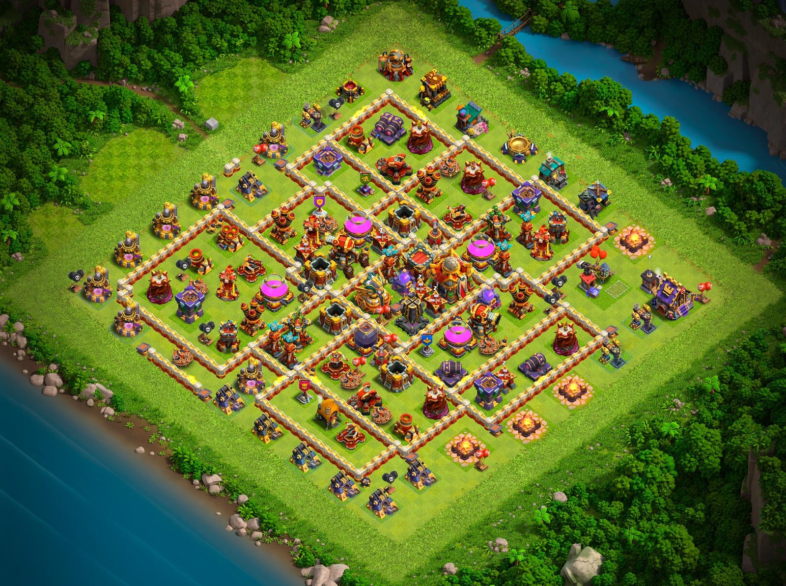 th16 farming base layout designed for loot protection in clash of clans 04 i1