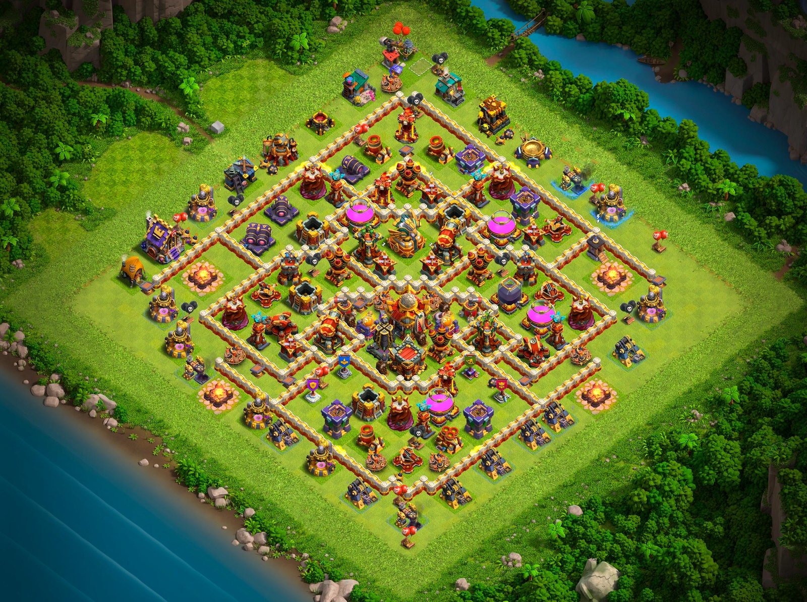 th16 farming base layout designed for loot protection in clash of clans 11 i1