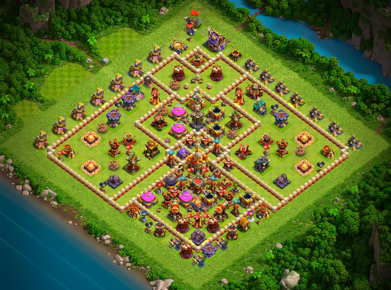 th16 farming base layout designed for loot protection in clash of clans 22 i1
