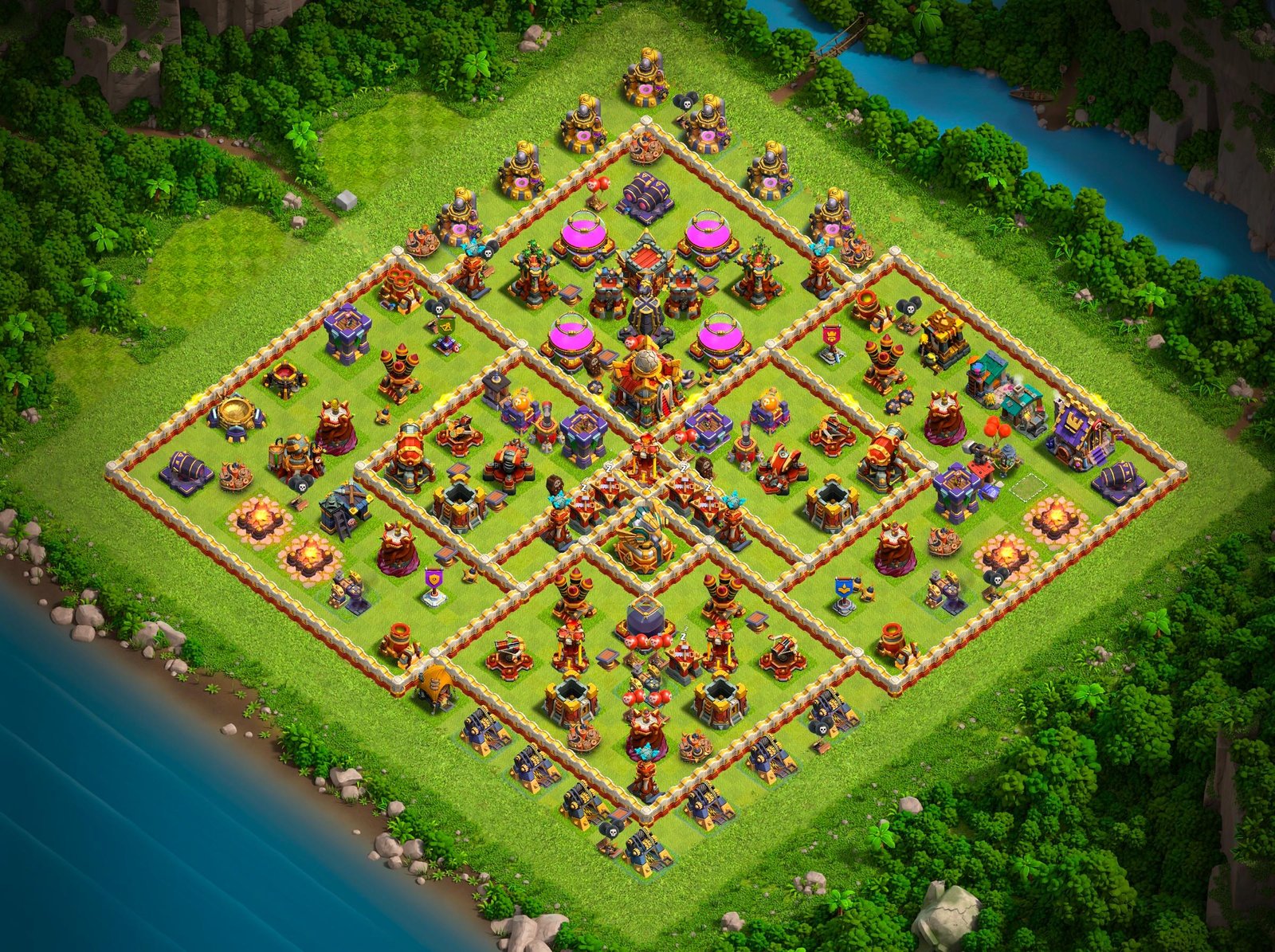 th16 farming base layout designed for loot protection in clash of clans 23 i1
