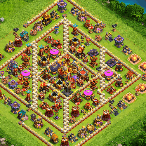 TH16 farming base layout designed for loot protection in Clash of Clans. tiny (#10)