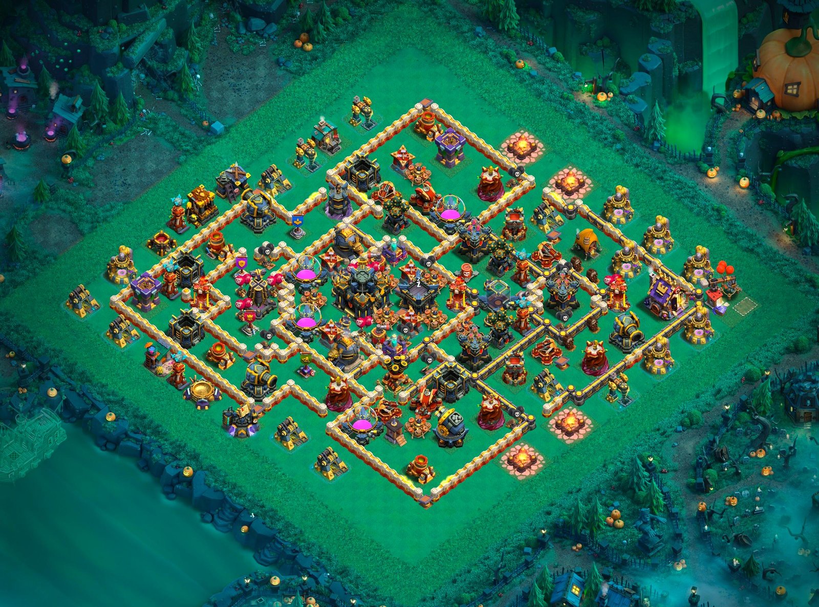 th17 hybrid base layout designed for trophy defense in clash of clans 02 i1