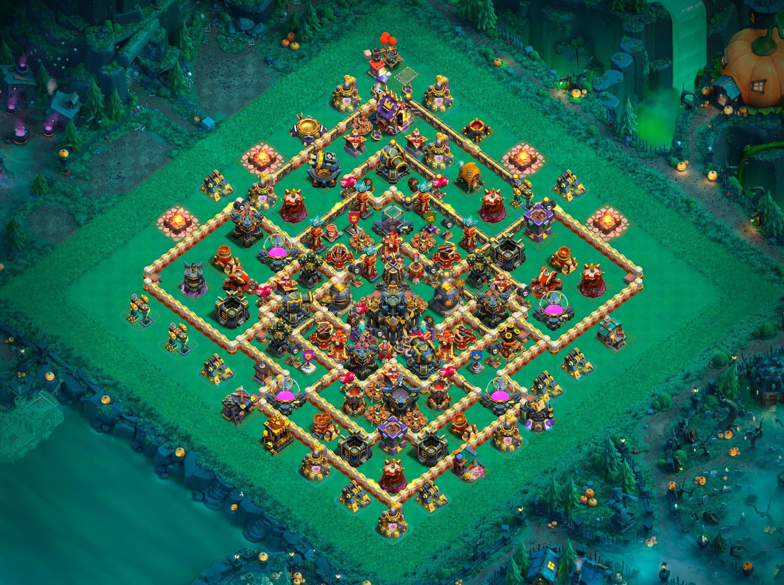 th17 hybrid base layout designed for trophy defense in clash of clans 03 i1