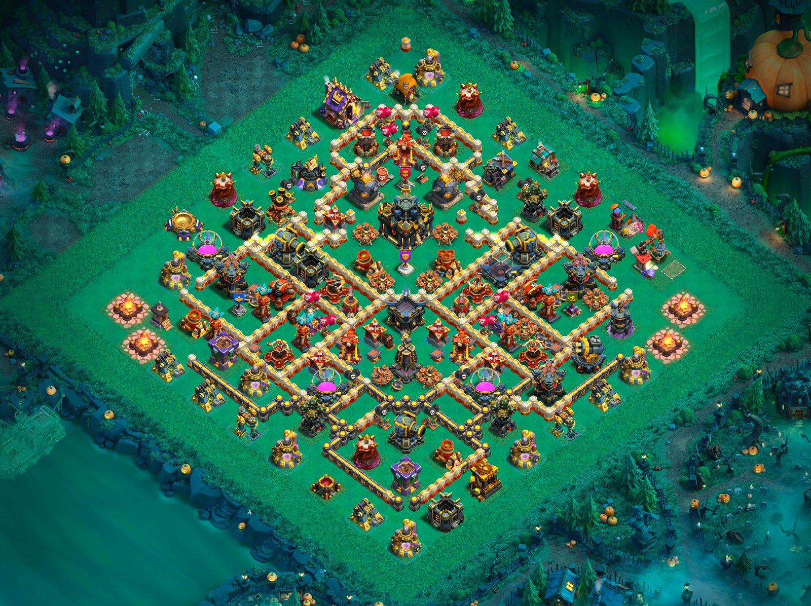th17 hybrid base layout designed for trophy defense in clash of clans 04 i1