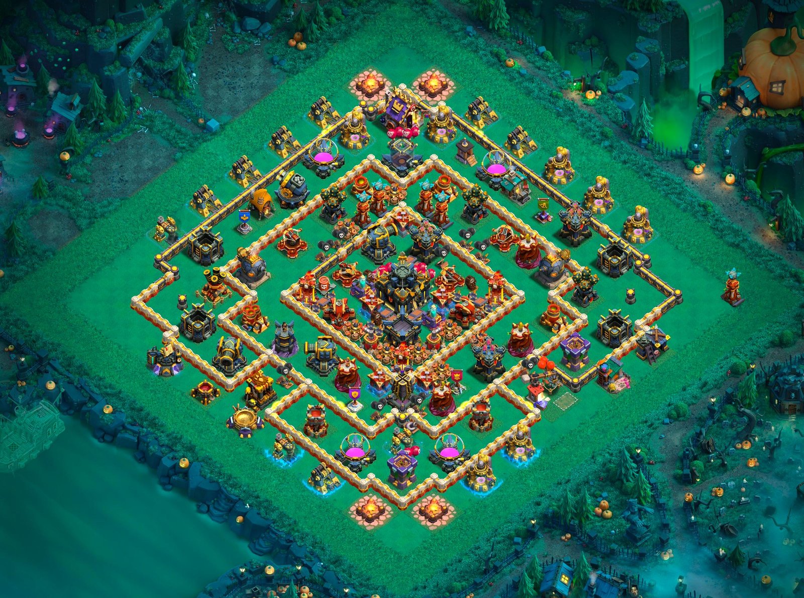 th17 hybrid base layout designed for trophy defense in clash of clans 05 i1