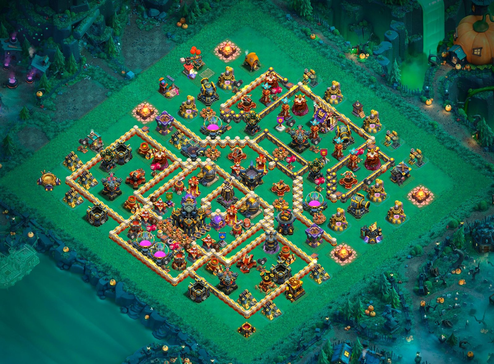 th17 hybrid base layout designed for trophy defense in clash of clans 06 i1