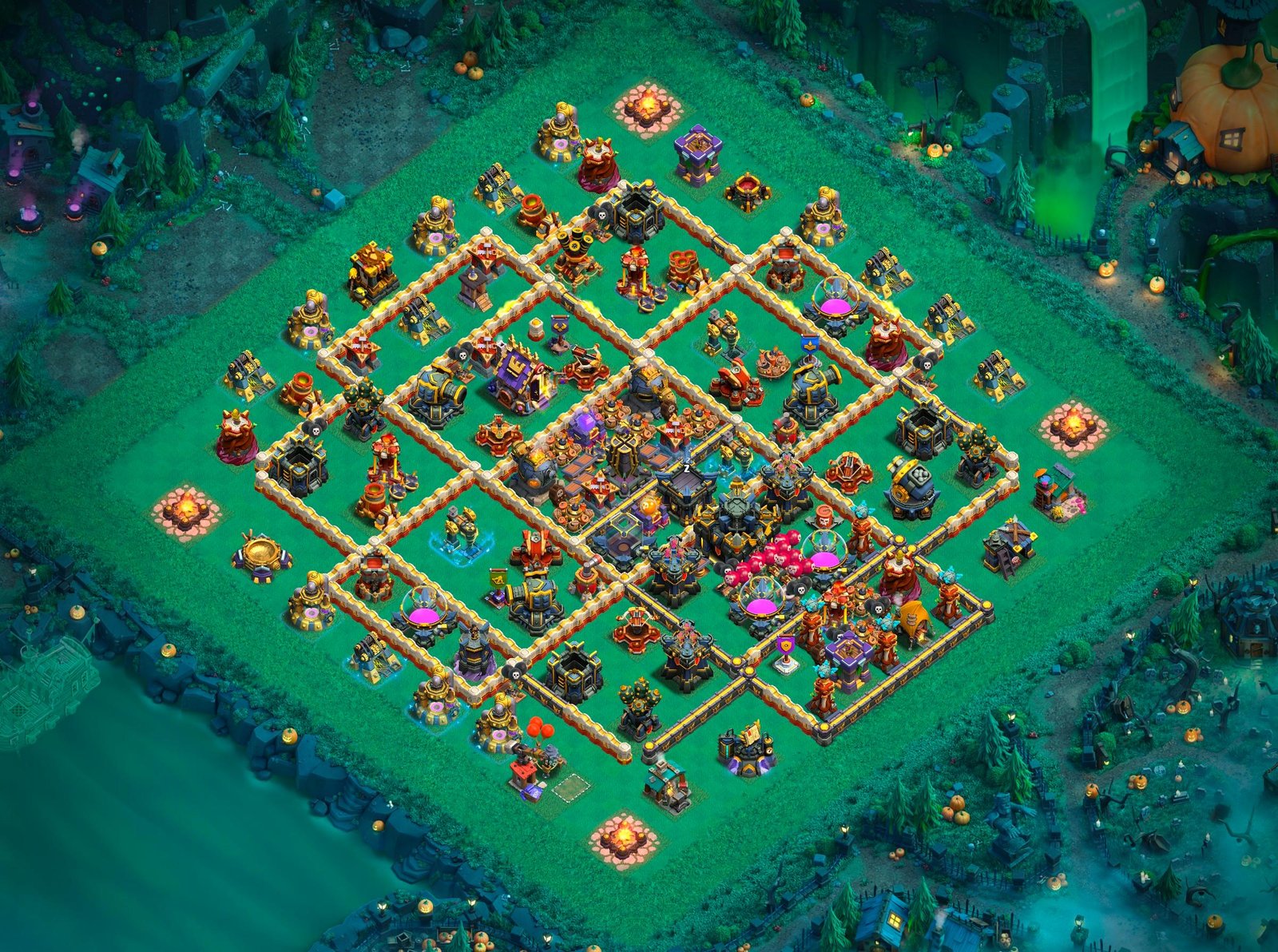th17 hybrid base layout designed for trophy defense in clash of clans 07 i1
