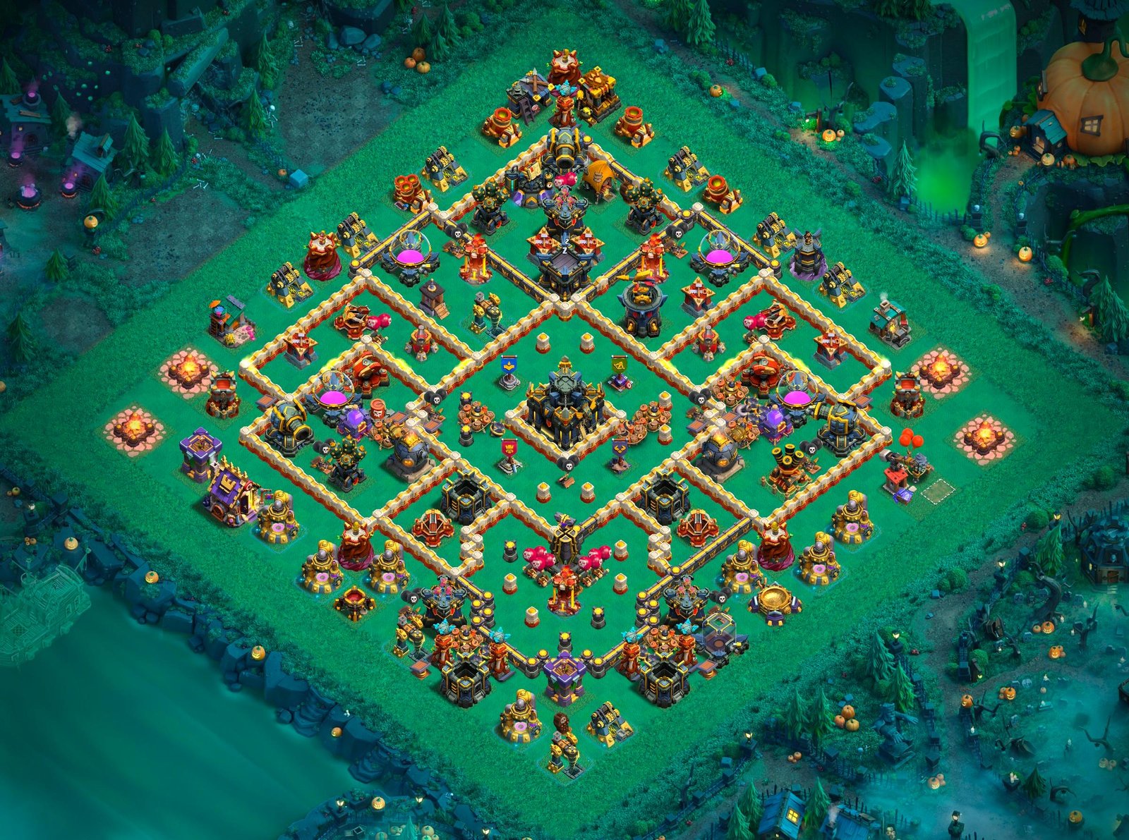 th17 hybrid base layout designed for trophy defense in clash of clans 12 i1