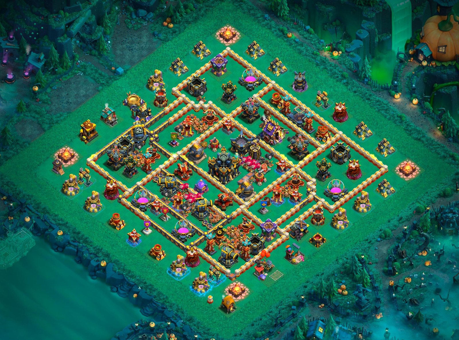th17 hybrid base layout designed for trophy defense in clash of clans 17 i1