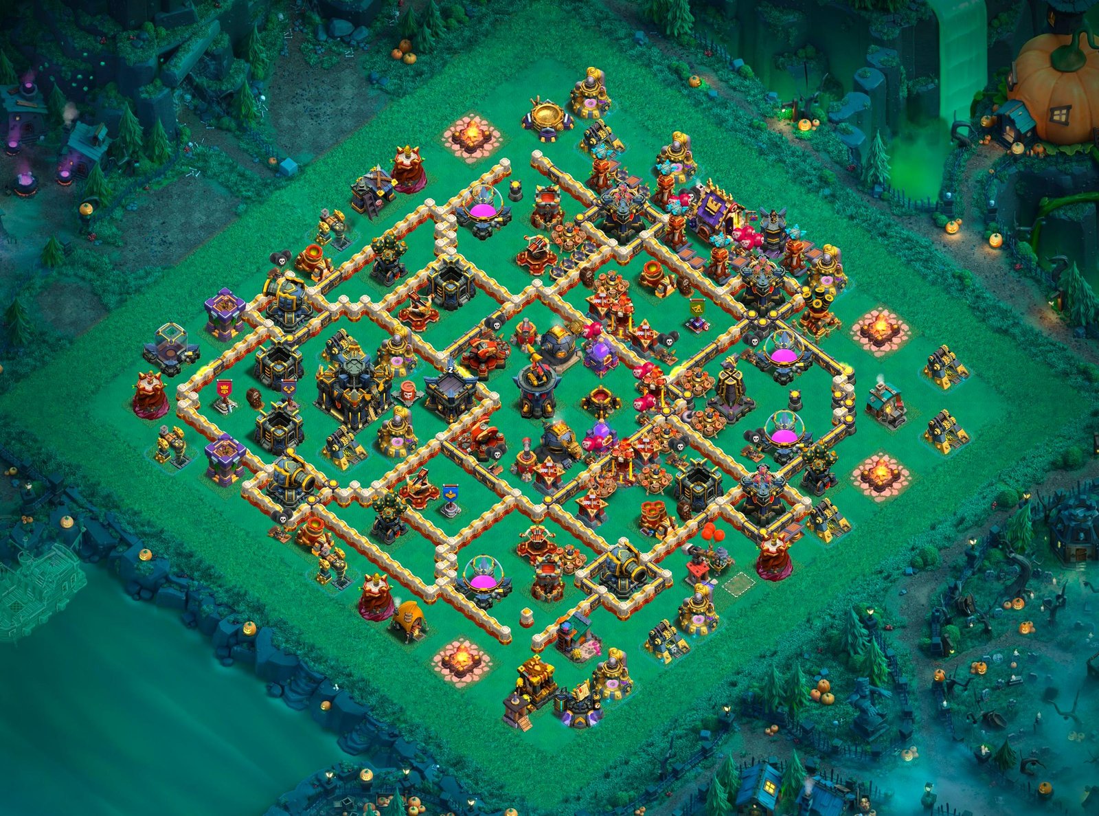 th17 hybrid base layout designed for trophy defense in clash of clans 18 i1