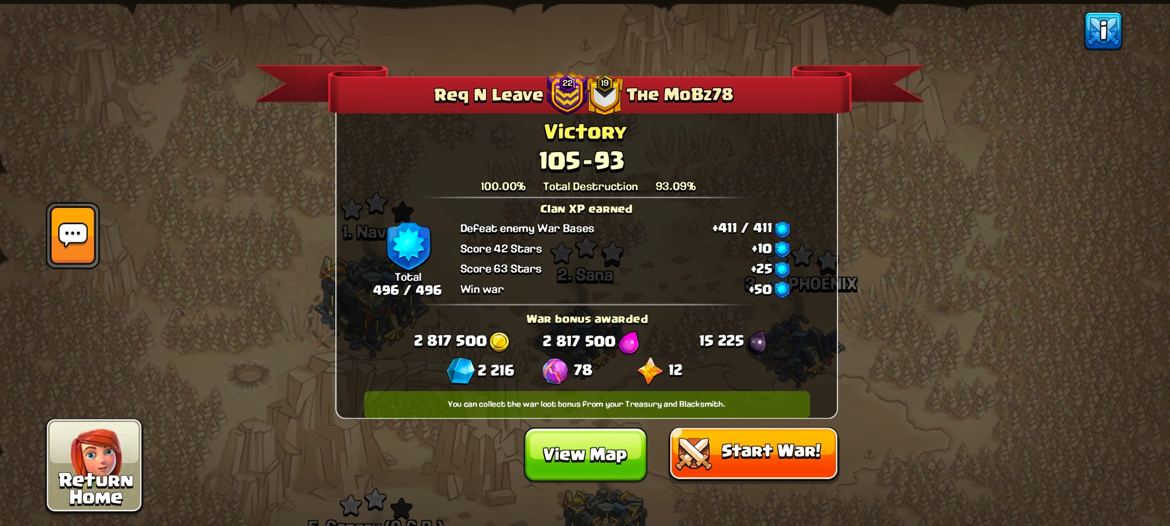 Clan War Rewards Clan War Rewards