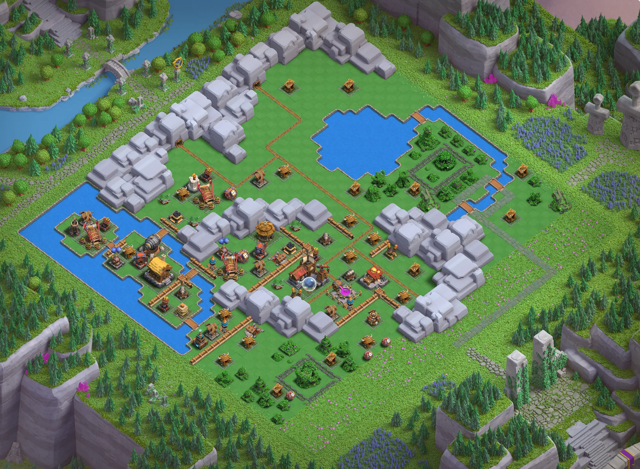 Best Goblin Mines District Level 2 Base Links for Clan Capital Base no. 1