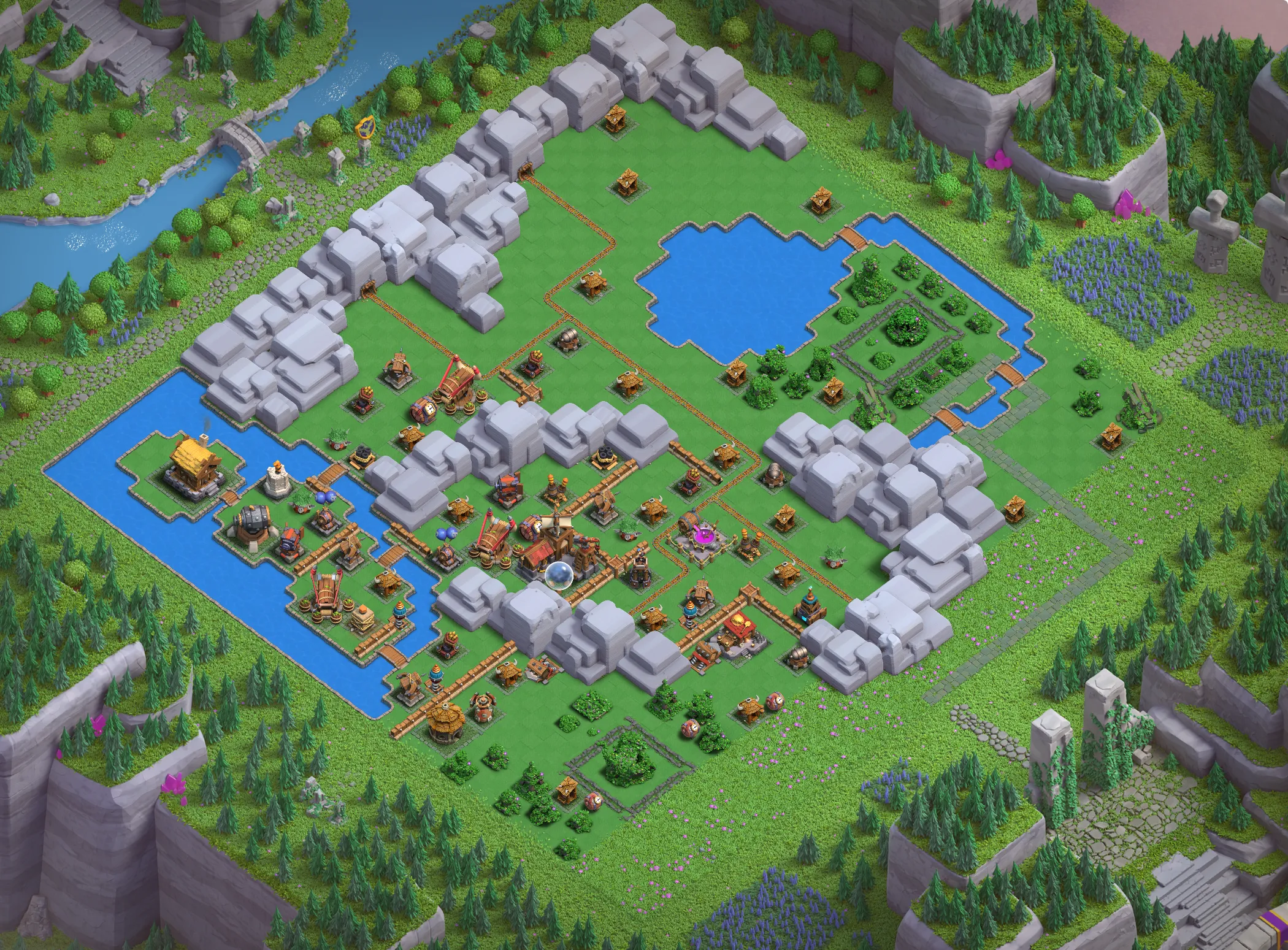 Best Goblin Mines District Level 2 Base Links for Clan Capital Base no. 2
