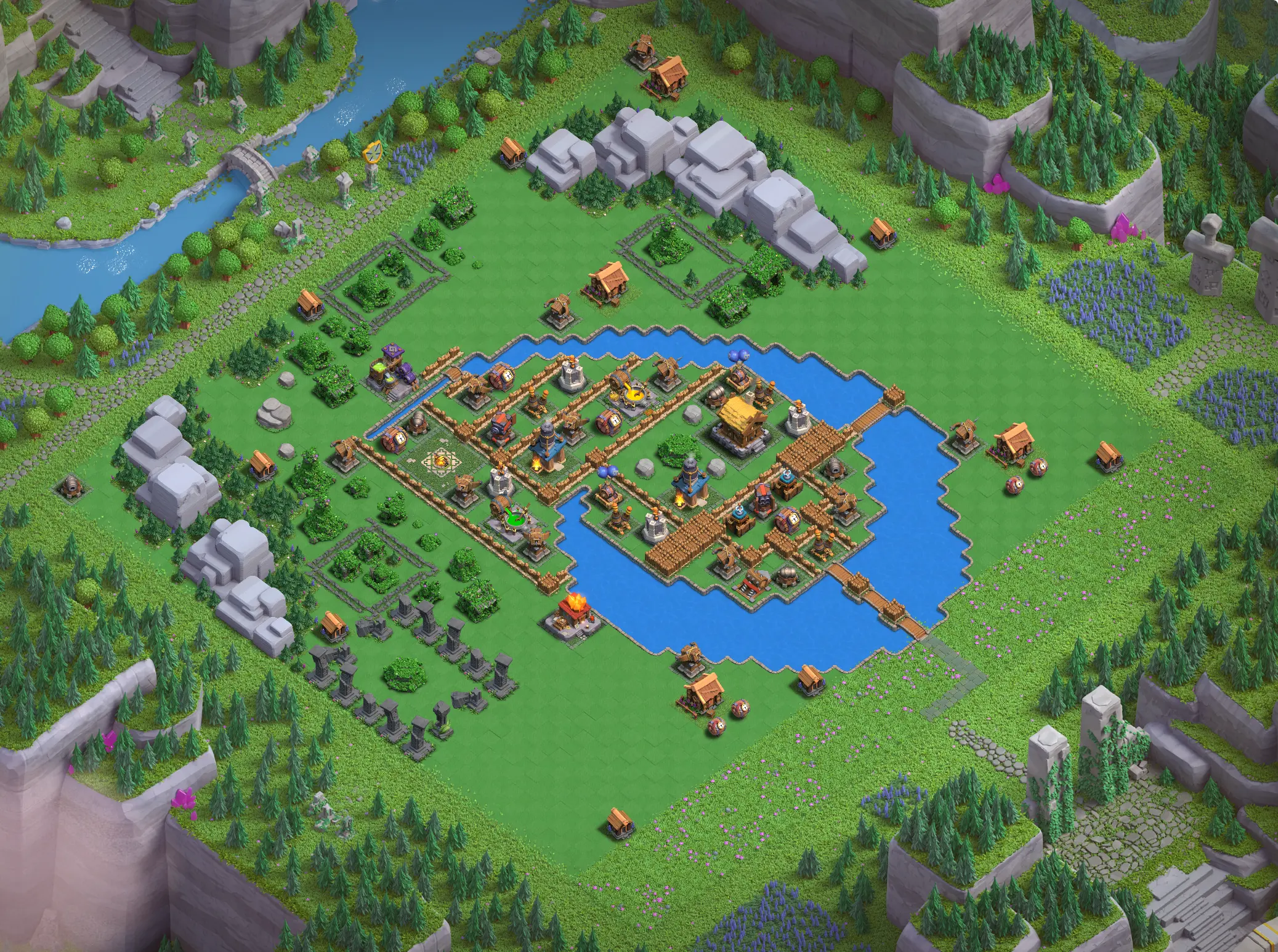 Best Wizard Valley District Level 2 Base Links for Clan Capital Base no. 1