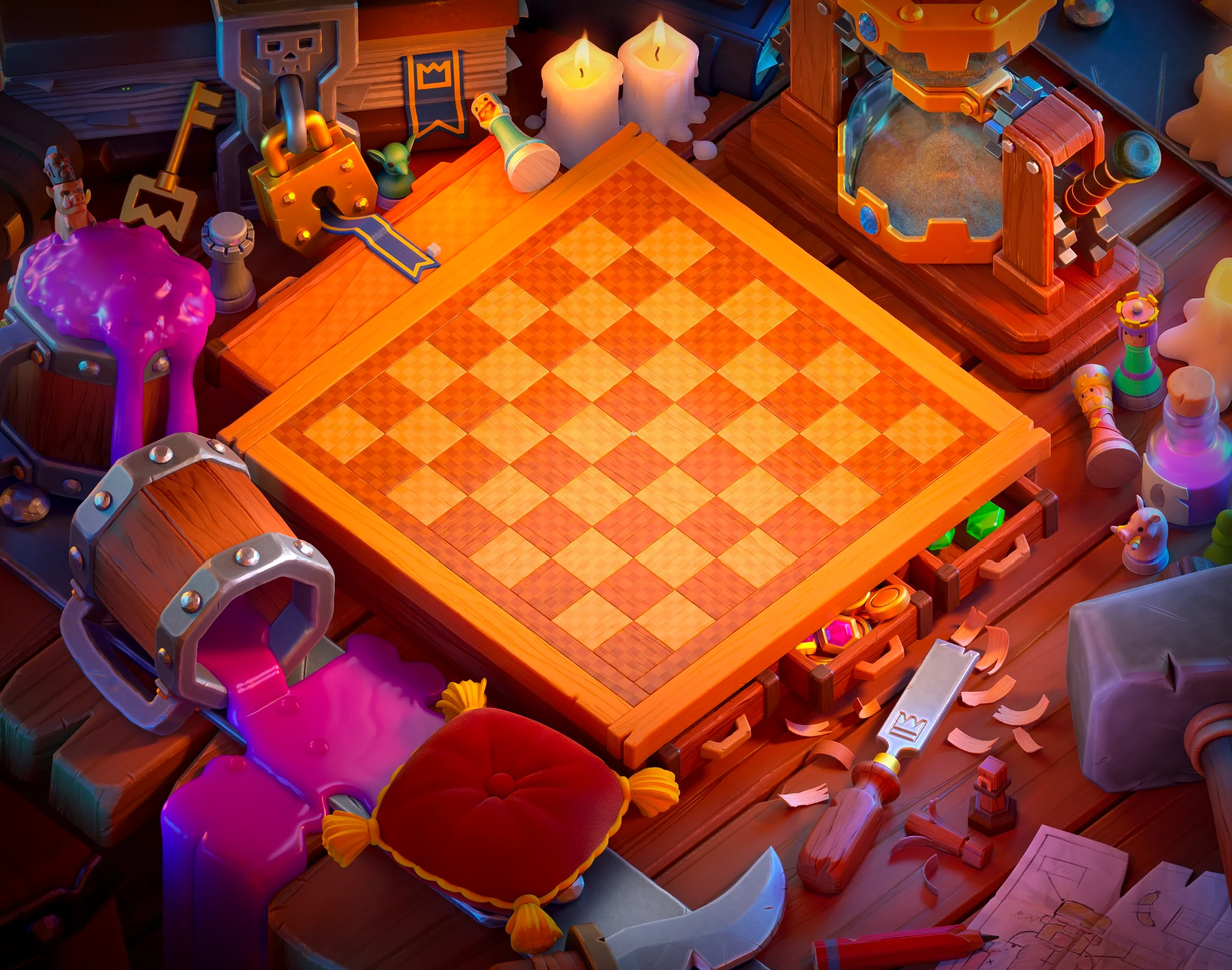 chess scenery in clash of clans