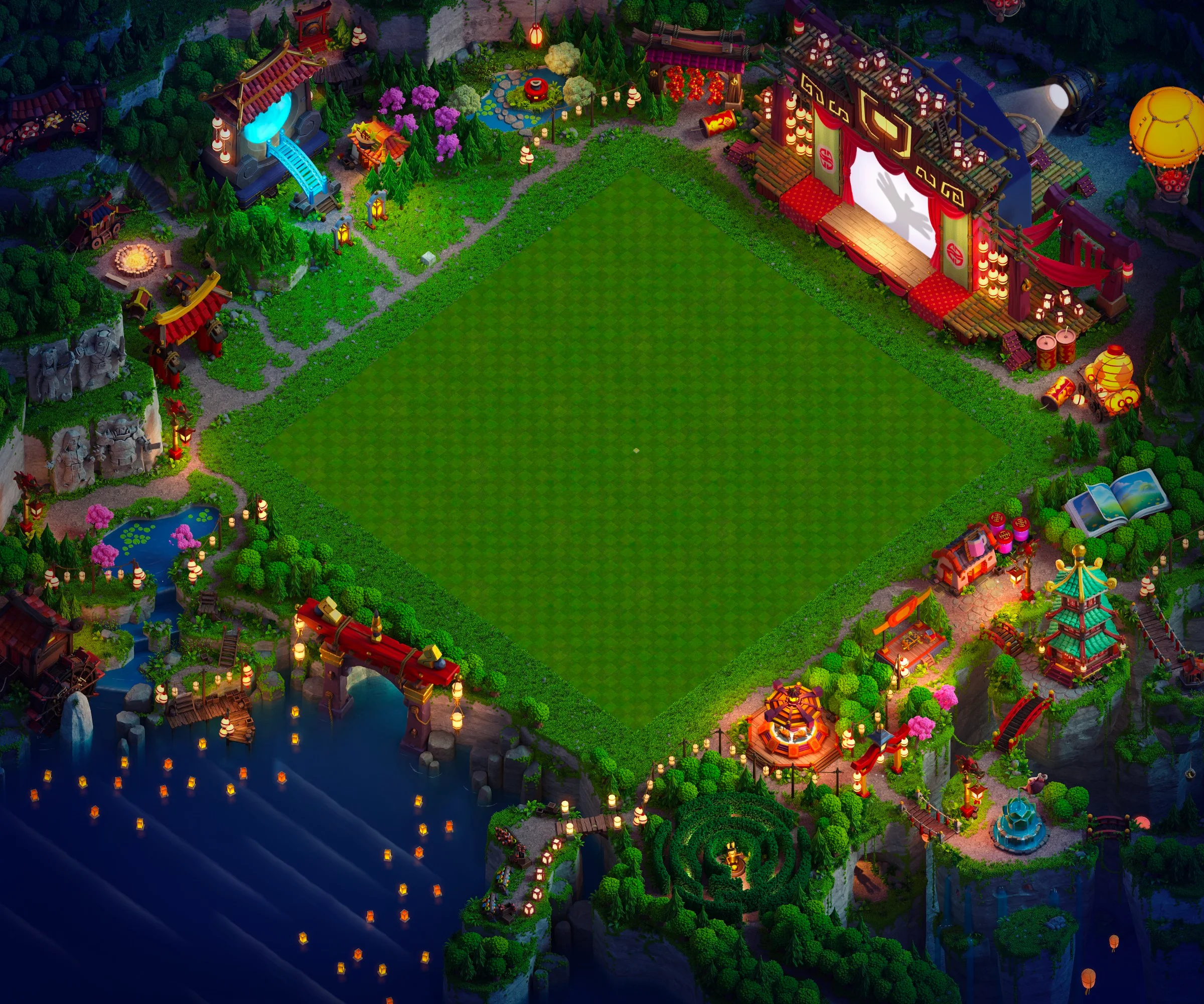 magic theatre scenery in clash of clans