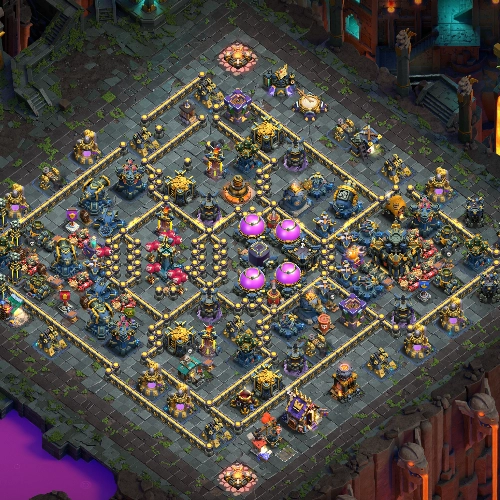 TH17 farming base layout featuring the best Town Hall 17 farming base design for loot protection Image no. 01-2