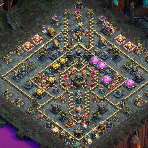 TH17 farming base layout featuring the best Town Hall 17 farming base design for loot protection Image no. 08-2