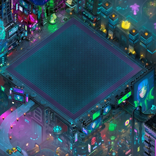 cyber punk scenery in clash of clans small